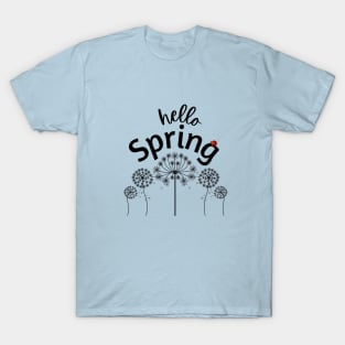 Hello Spring with Red Lady Bug T-Shirt